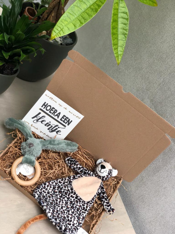 Happy Horse X Leopard Lou Geschenkset Grüner Beißring + Kuscheltuch