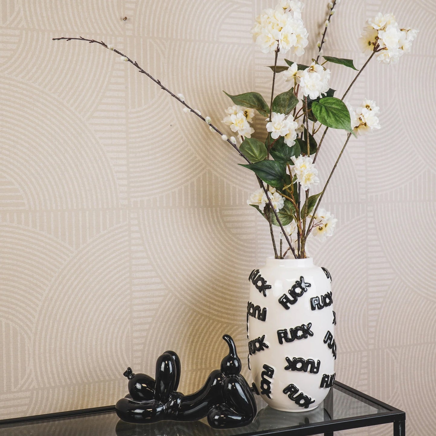 Housevitamin Vaas fuck zwart/wit