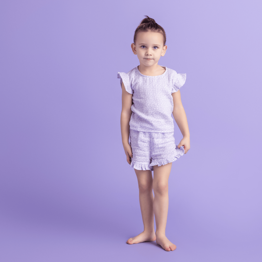 Swim Essentials Beachwear Set mit Leopardenmuster in Flieder