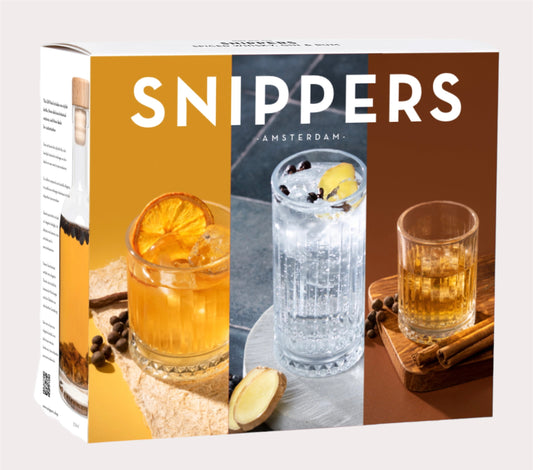Snippers Geschenkbox Spiced Gin, Rum & Whisky + 3 glazen