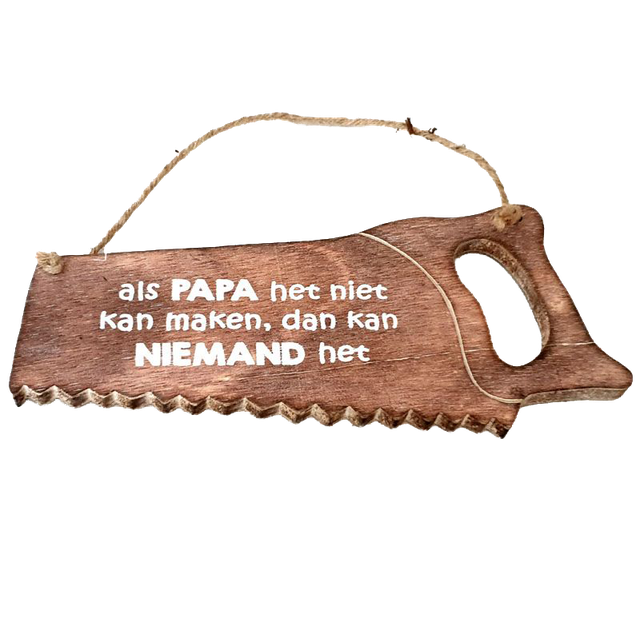 Woodart Wandbordje Zaag Papa 32 cm
