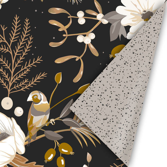 Collectiv Warehouse dubbelzijdig inpakpapier Vintage Christmas zwart