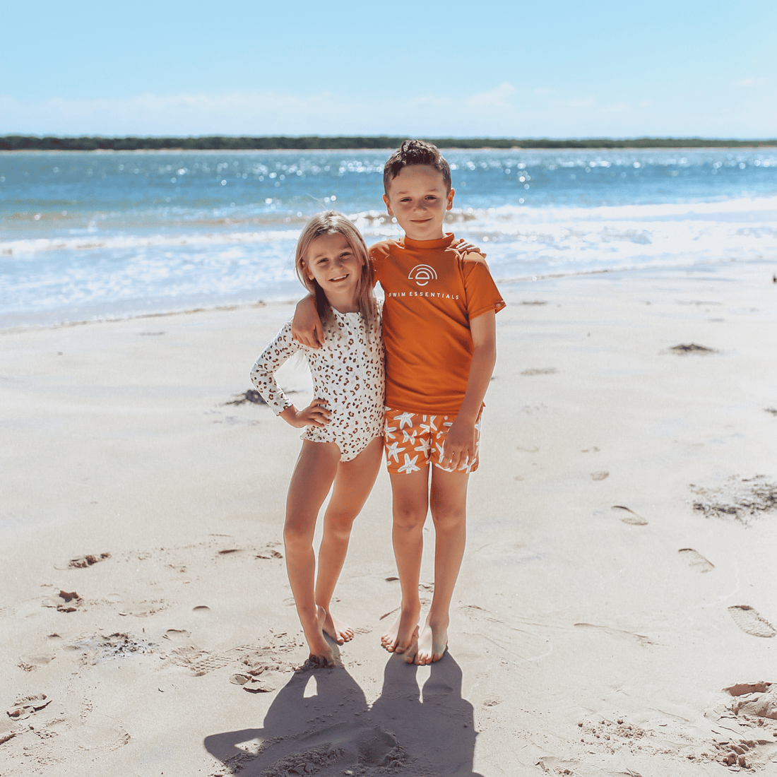 Swim Essentials UV Badpak met lange mouwen Kaki Panterprint