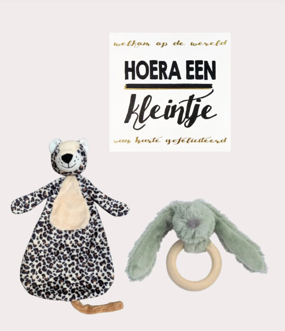 Happy Horse X Leopard Lou Geschenkset Grüner Beißring + Kuscheltuch