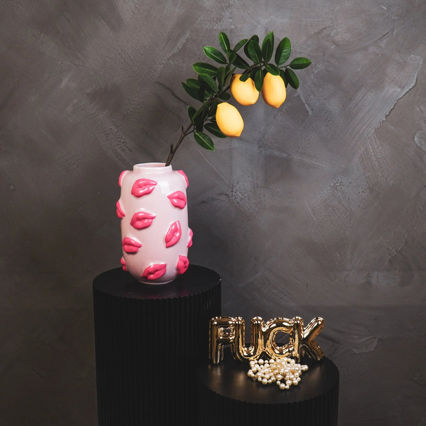 Housevitamin Vaas lippen roze