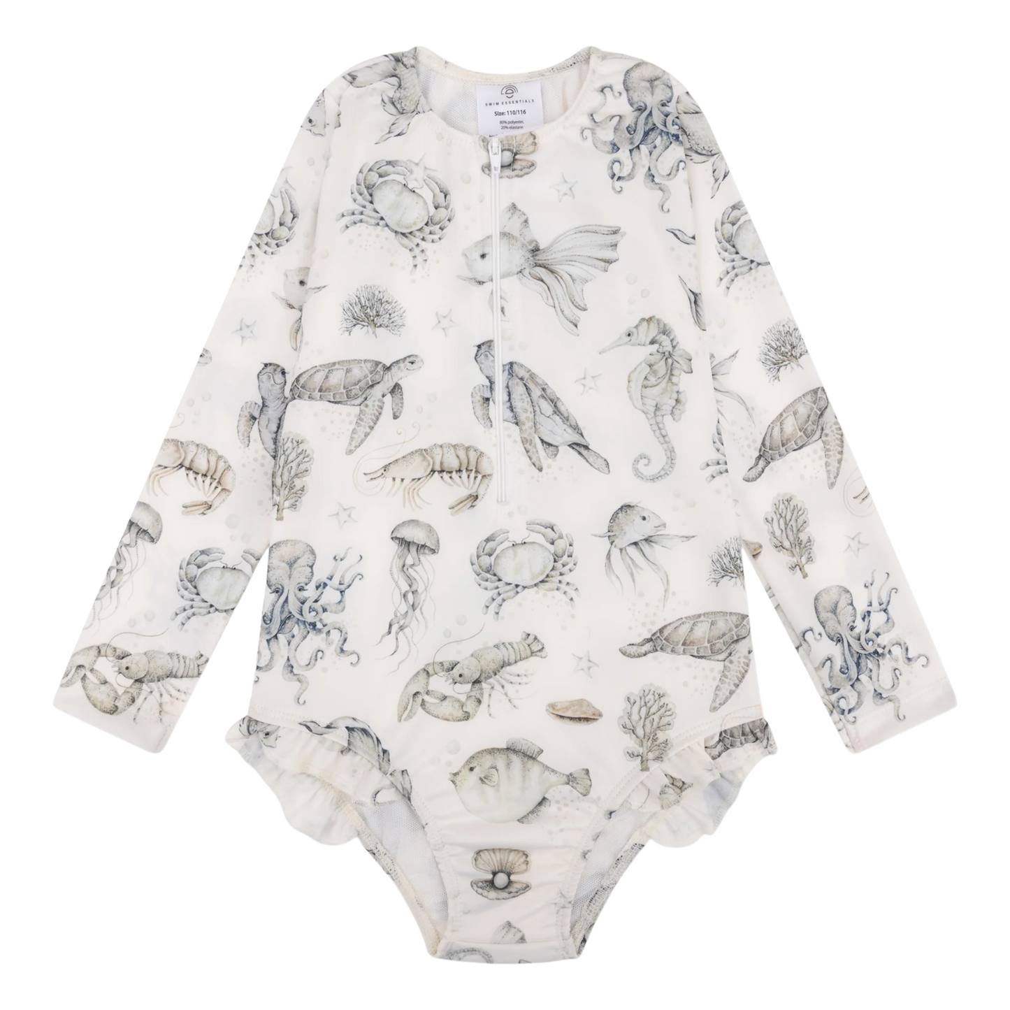 Swim Essentials UV Badpak met lange mouwen Sea life