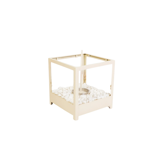 Housevitamin Tafel Haard Vierkant  Metaal/Glas Zand