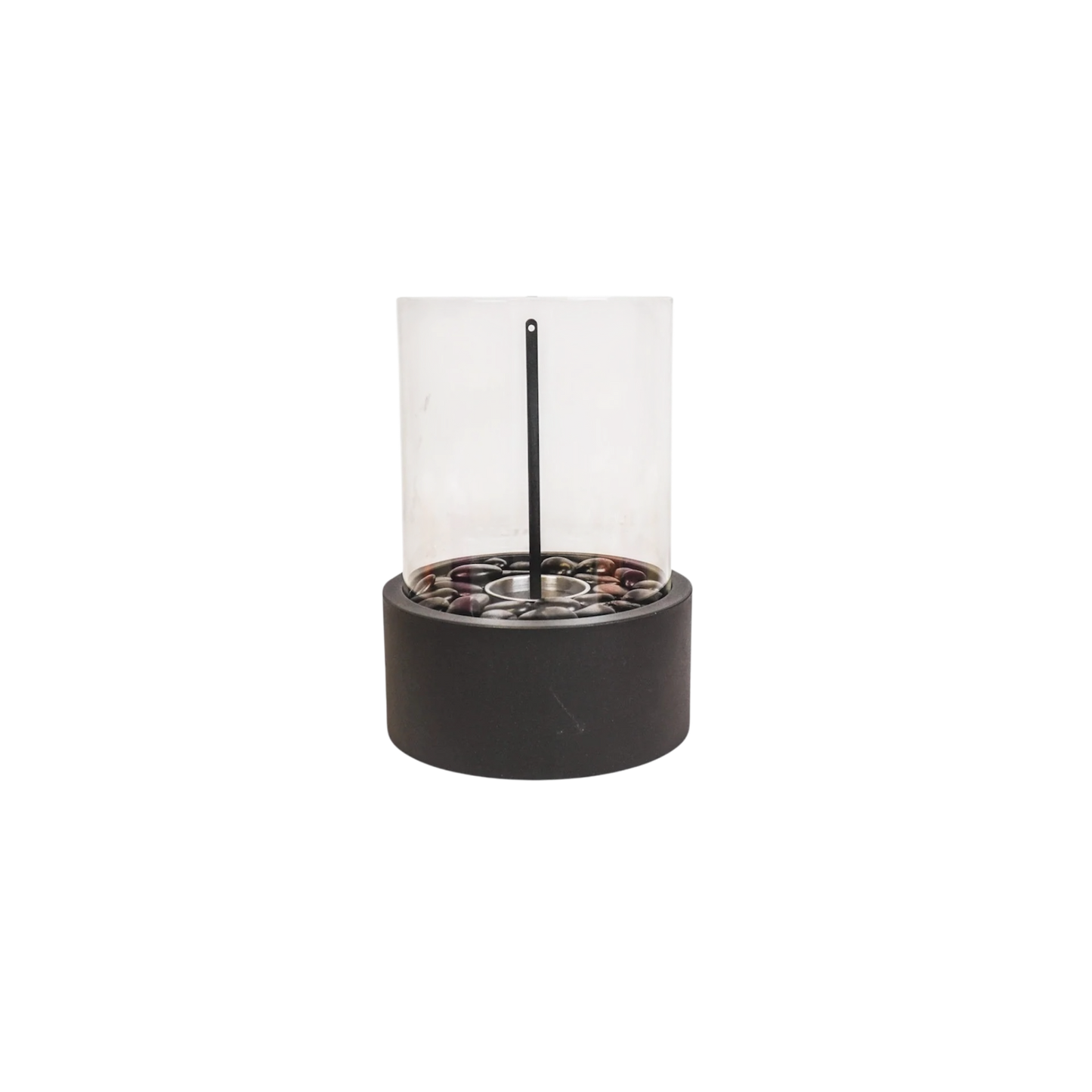 Housevitamin Tafel Haard Rond Metaal/Glas Zwart