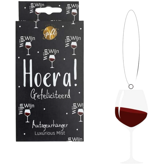 The Big Gifts Autogeurhanger Hoera gefeliciteerd Wijn