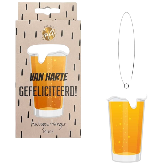 The Big Gifts Autogeurhanger Van harte gefeliciteerd Bier
