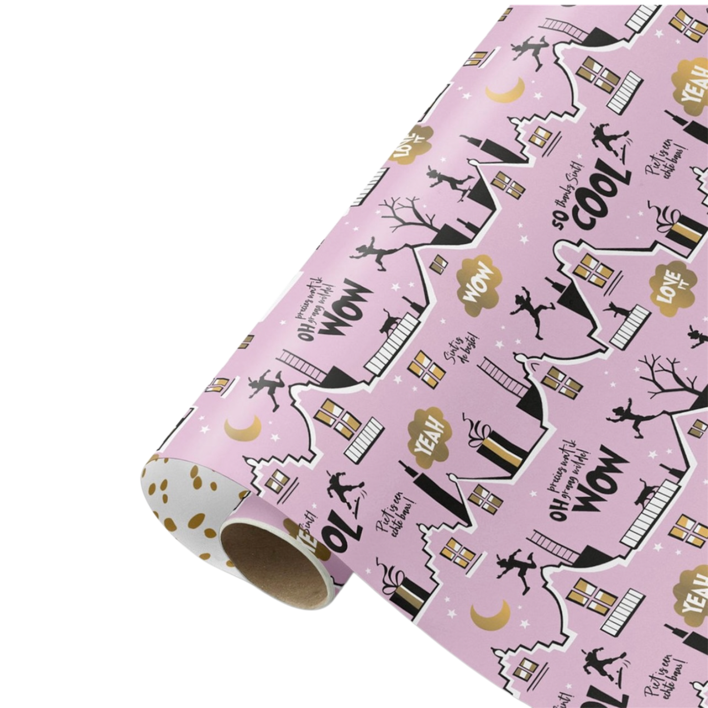 Collectiv Warehouse dubbelzijdig inpakpapier Cool sint roze