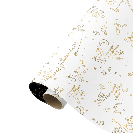 Collectiv Warehouse dubbelzijdig inpakpapier Sing along sint Wit