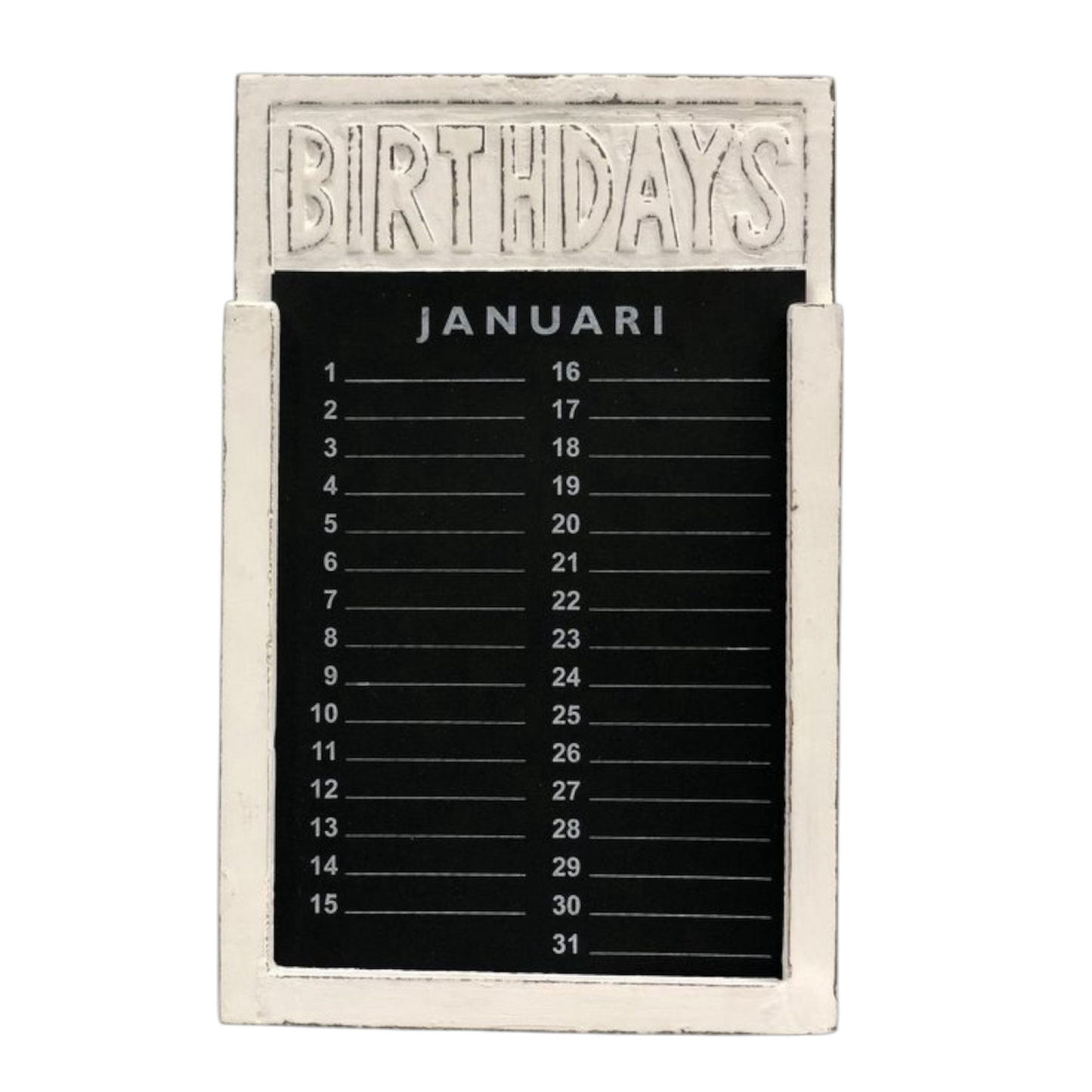 Woodart Wooden Birthday Calendar Taupe