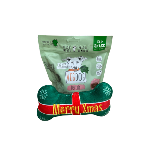 Vegdog Dentals cadeauset Groen Merry Christmas