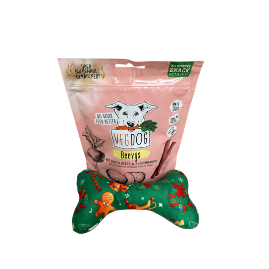 Vegdog Beevys cadeauset Groen kerst