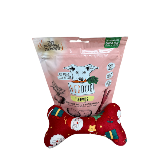 Vegdog Beevys cadeauset Rood kerst