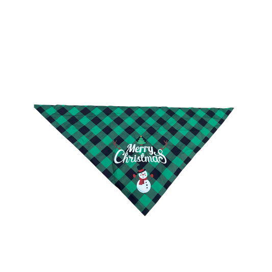 Honden Bandana Kerst Groen geblokt 61 cm