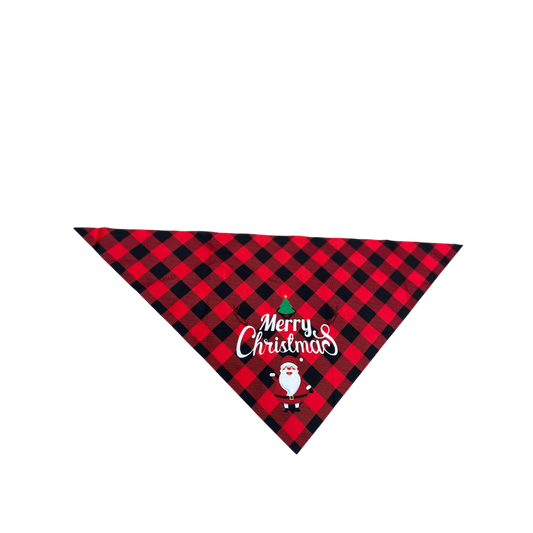Honden Bandana Kerst rood geblokt 61 cm