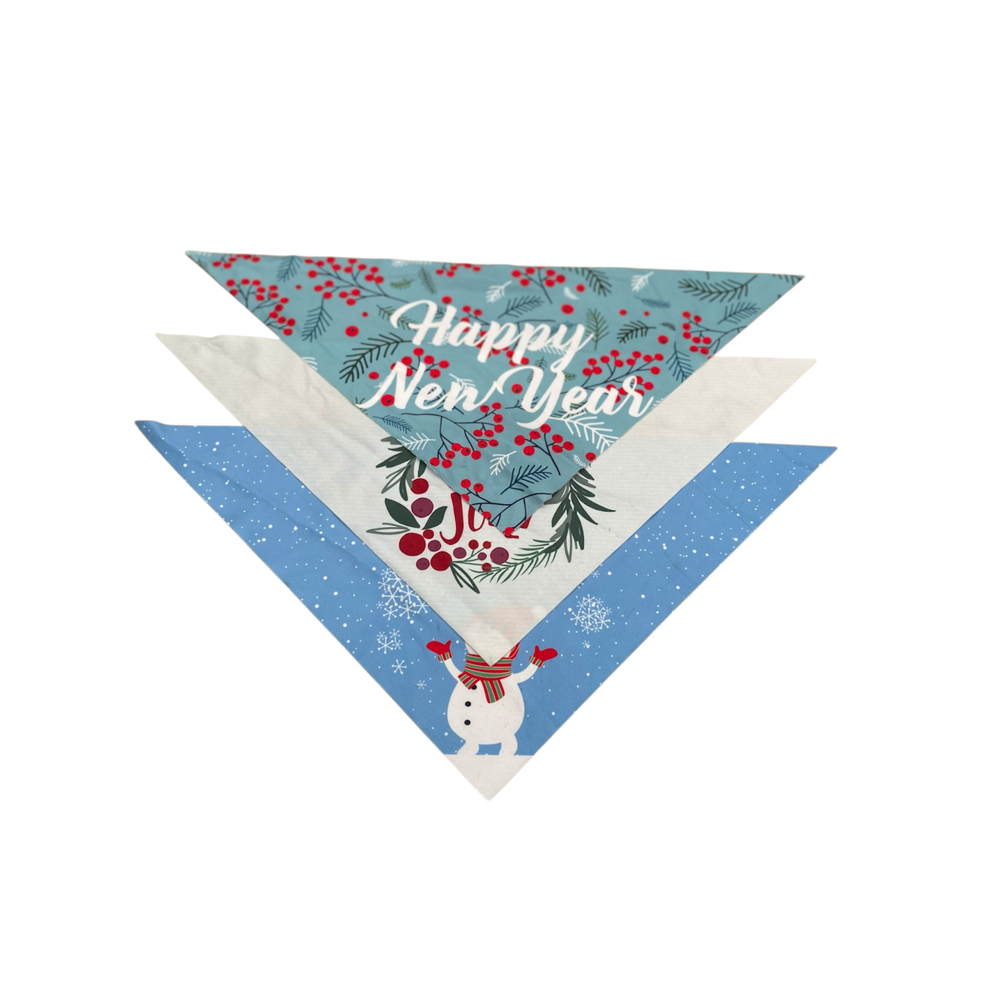 Honden Bandana Kerst Set van 3 Happy Newyear 57 cm