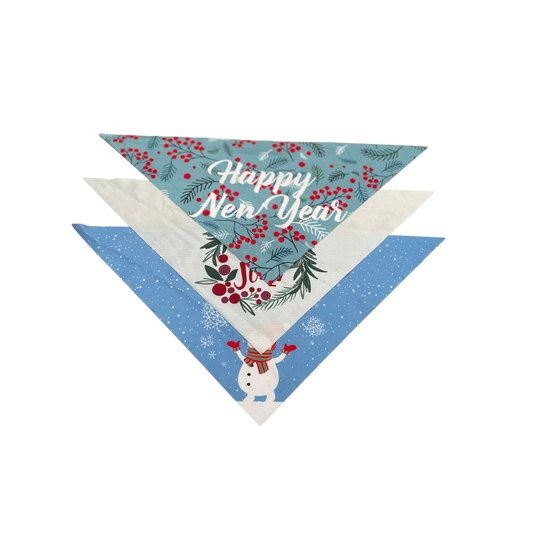 Honden Bandana Kerst Set van 3 Happy Newyear 57 cm