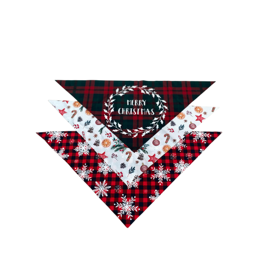 Honden Bandanas Kerst Set van 3 Merry Christmas 57 cm