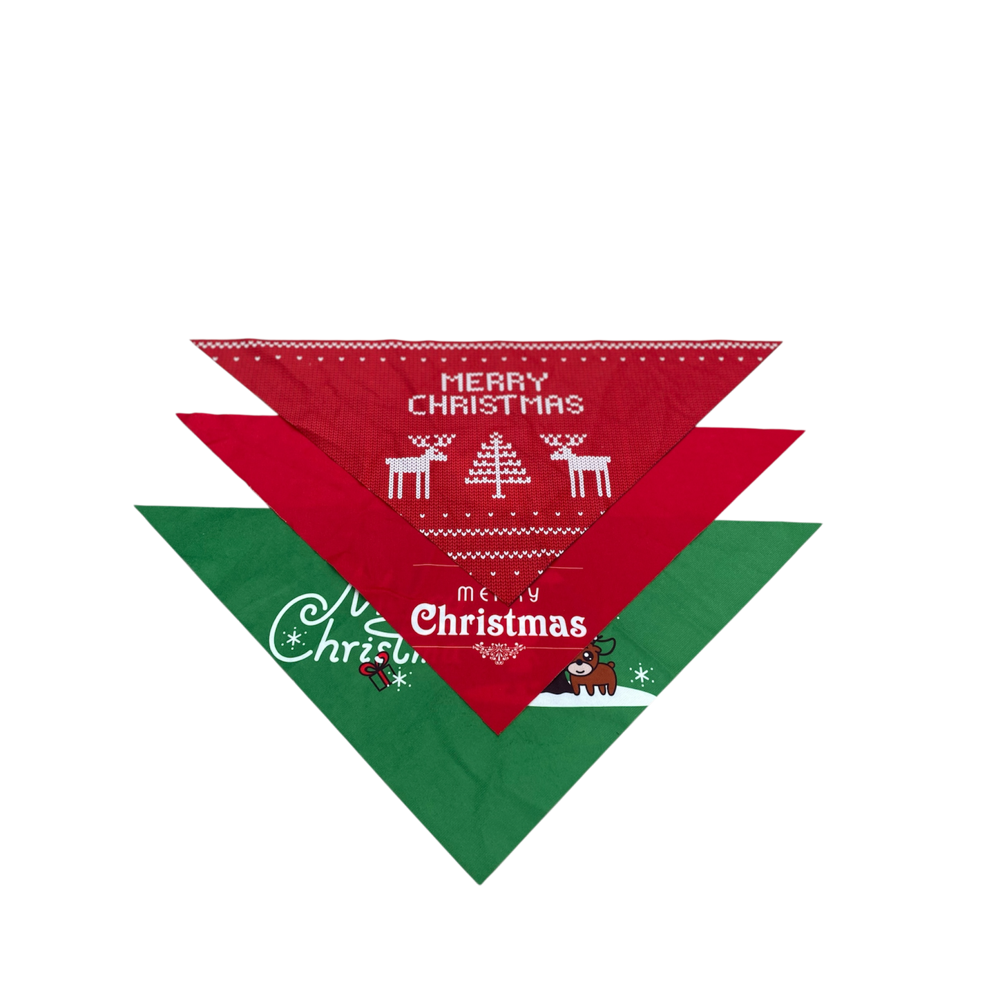 Honden Bandanas Kerst Set van 3 Rood groen 57 cm