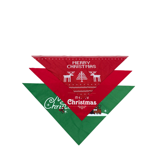 Honden Bandanas Kerst Set van 3 Rood groen 57 cm