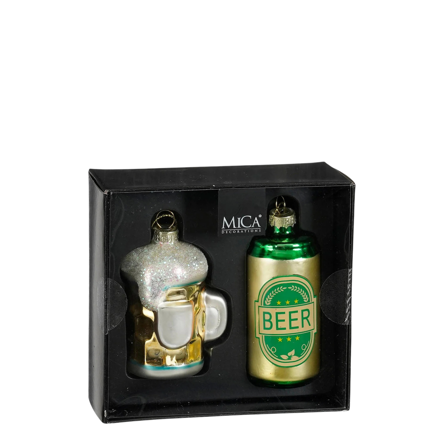 Mica Kerstornament Set Bier