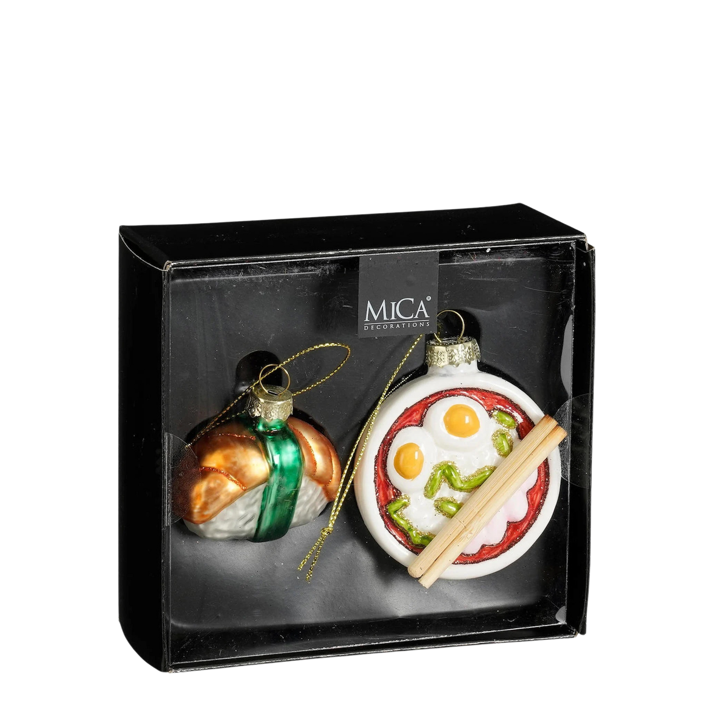 Mica Kerstornament Set Sushi Pokebowl