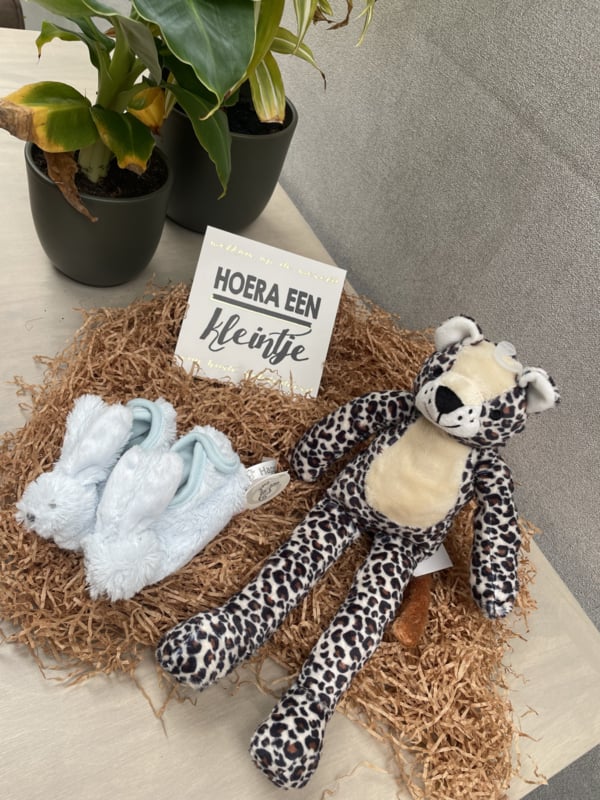 Happy Horse x By Lout Geschenkset Blaue Hausschuhe + Kuscheltier