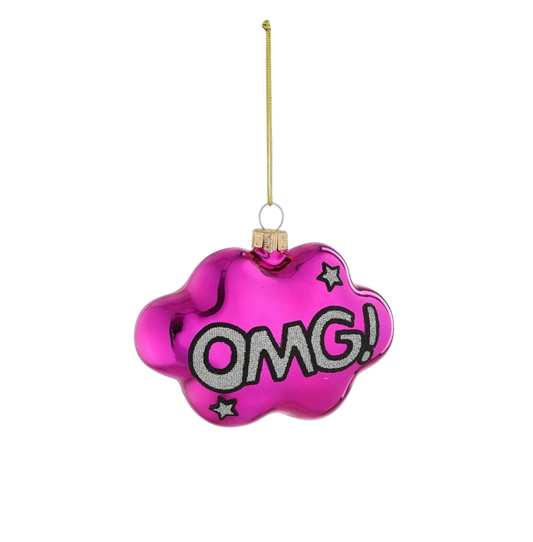 Mica Kerstornament OMG Paars