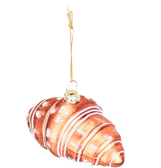 Housevitamin Croissant Xmas Pendant Glass-9.5x5x4.5cm