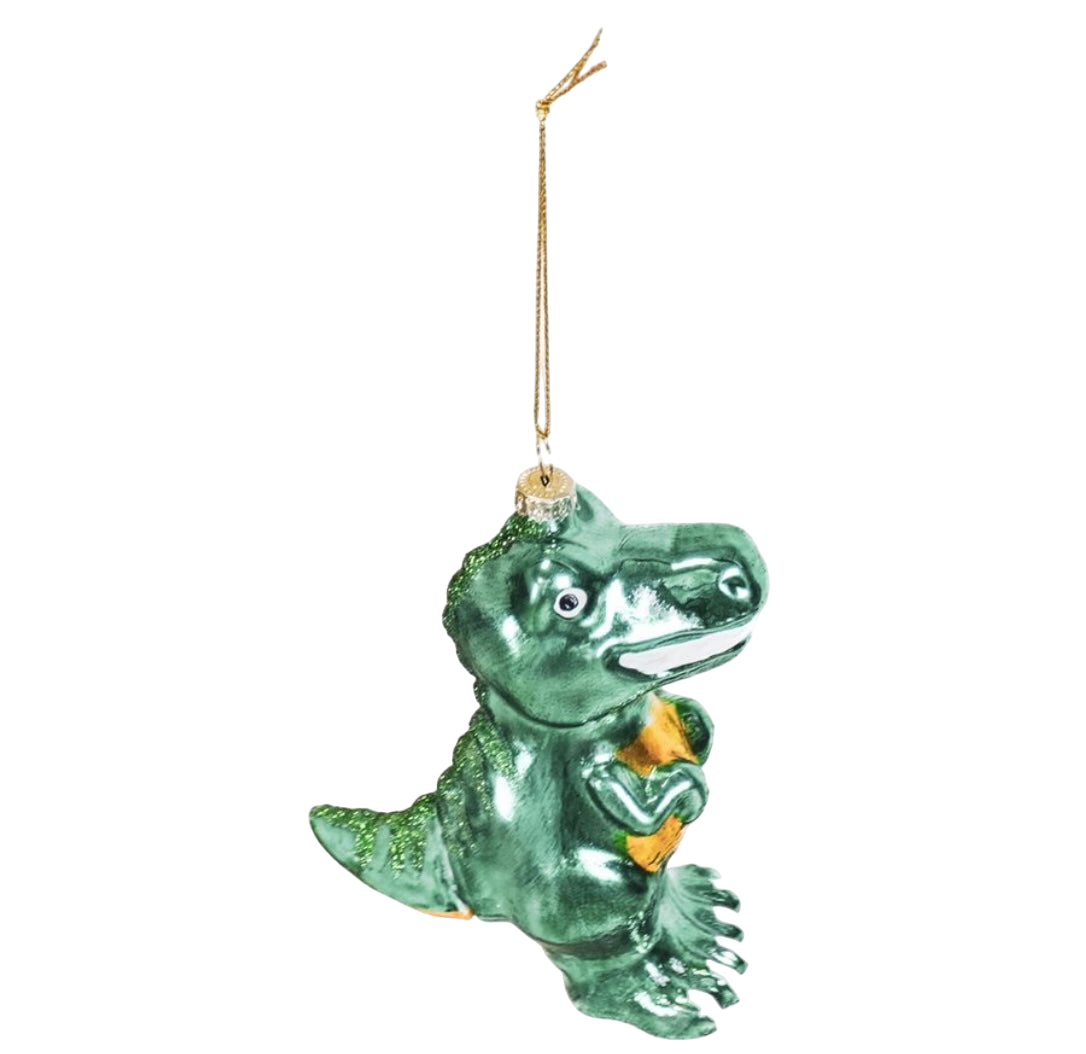 Housevitamin Dino Christmas Balls Glass-4.5x8.5x12cm