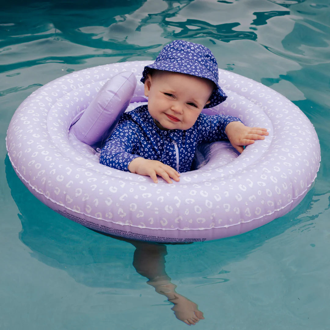 Swim Essentials Baby Float & Schwimmsitz Lila Leopardenmuster