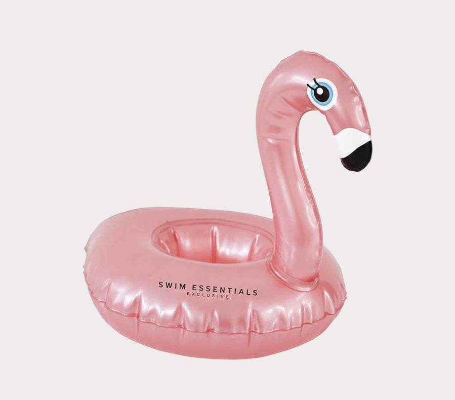 Swim Essentials Inflatable Cup Holder Rose Gold Flamingo