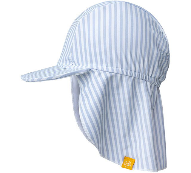 Swim Essentials UV Sun Cap with peak Blue/White Striped