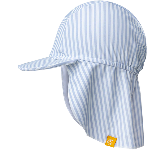 Swim Essentials UV Sun Cap with peak Blue/White Striped