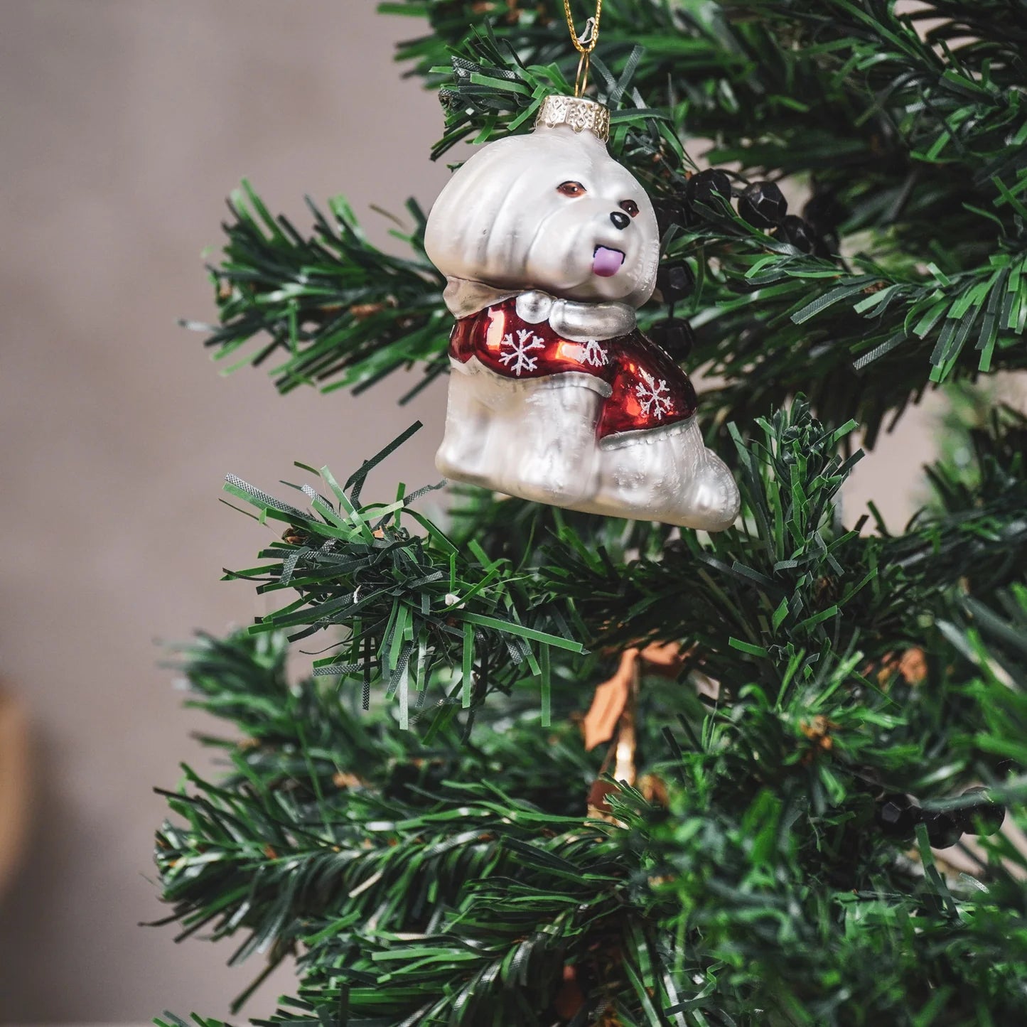 Housevitamin Kerstornament Wit hondje