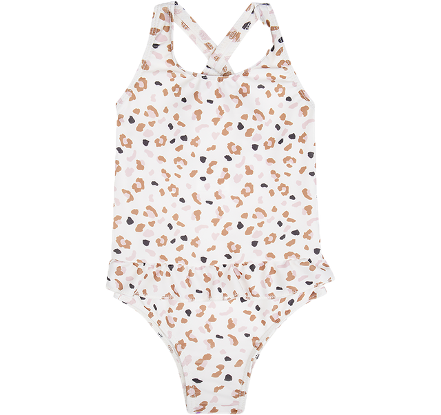 Swim Essentials UV-Badeanzug Khaki mit Leopardenmuster