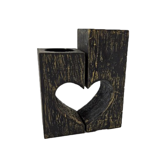 Woodart hartset black gold hart