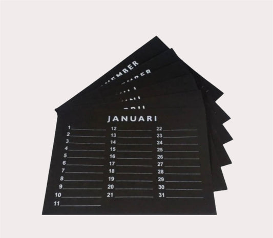 Inlegset voor Woodart Kalender 30 cm. Zwart