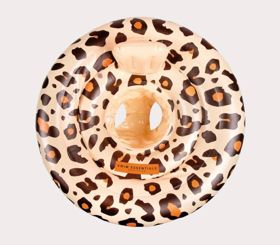 Swim Essentials Baby Float &amp; Swim Seat Beige Leopard Print