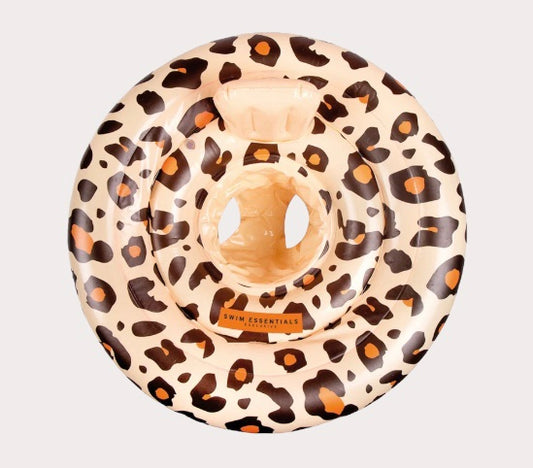 Swim Essentials Baby Float &amp; Swim Seat Beige Leopard Print