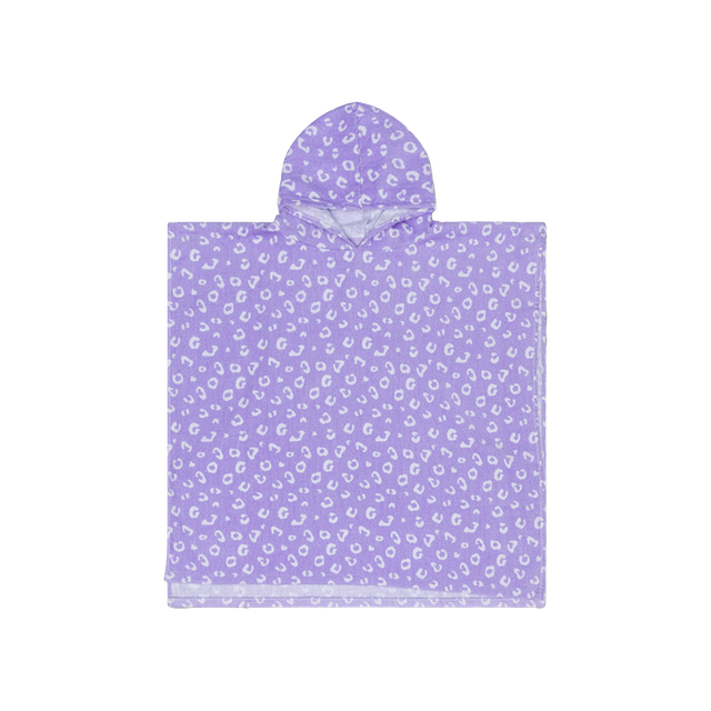 Swim Essentials Terry Poncho Lilac Panther Print 