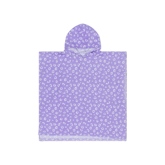 Swim Essentials Terry Poncho Lilac Panther Print 