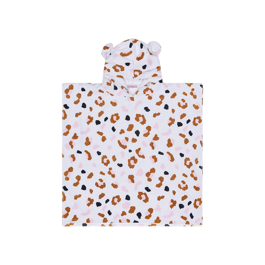 Swim Essentials Terry Poncho Khaki Leopard Print 