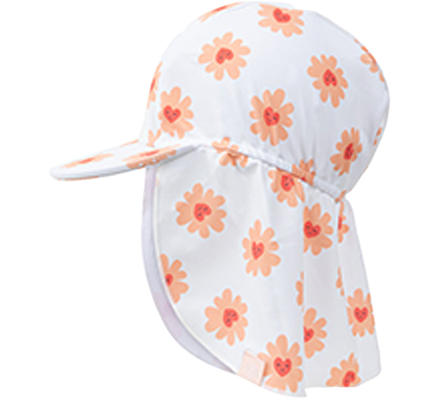 Swim Essentials UV Sun Cap with peak Flower Hearts