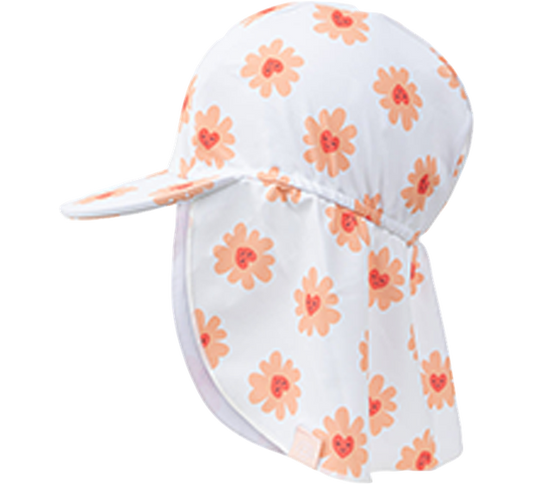 Swim Essentials UV Sun Cap with peak Flower Hearts