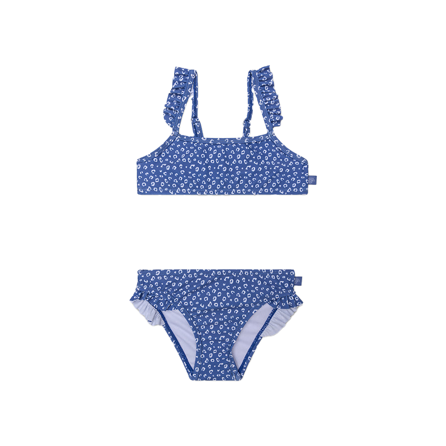 Swim Essentials UV-Bikini mit blauem Leopardenmuster