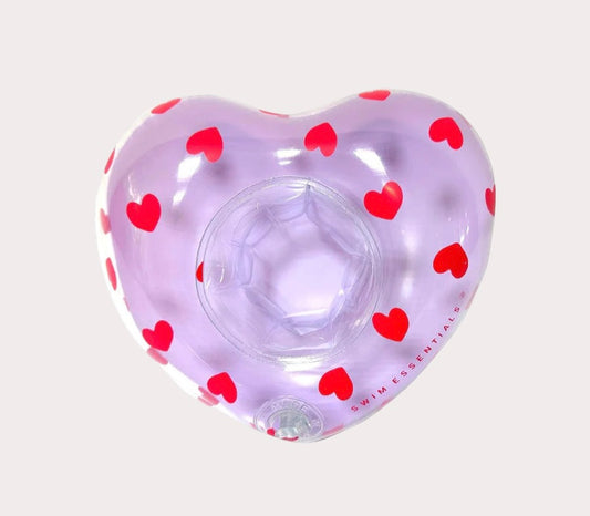 Swim Essentials Inflatable Cup Holder Lilac Hearts